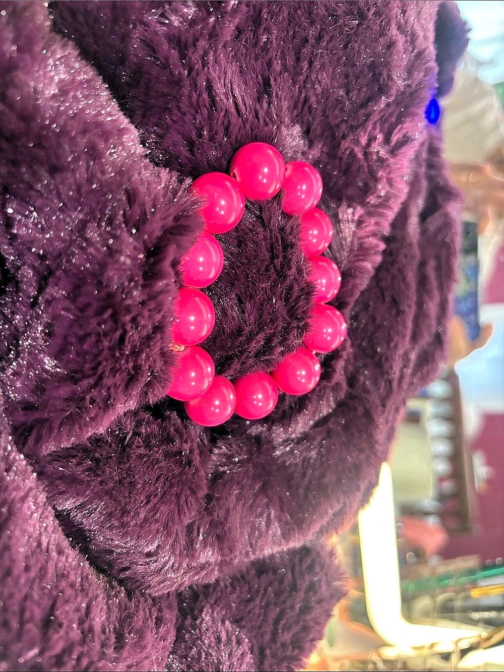 Pink Beaded Stretch Bracelet